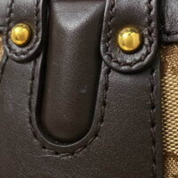 Gucci Brown Canvas GG Studs Tote Interlocking Beige Bag - Picture 4 of 7